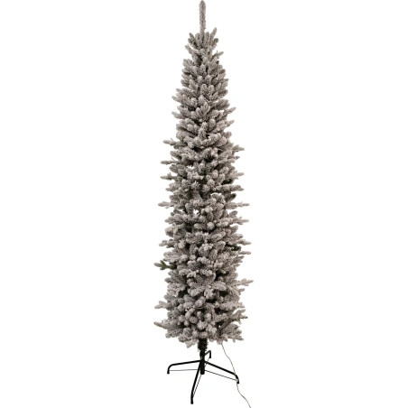 Snowy Pencil-Shaped Christmas Tree, 210 cm
