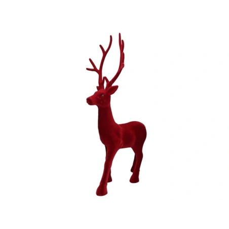 Reindeer, 73 cm, Flocked, Dark Cherry