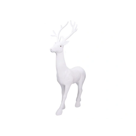 Reindeer, 73 cm, Flocked, White
