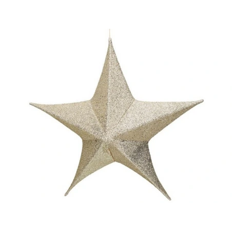 Hanging Star Decoration, 80 cm, Shiny Gold