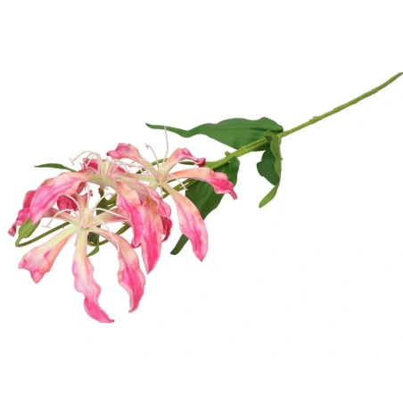 Artificial Gloriosa Stem, 74 cm, Pink