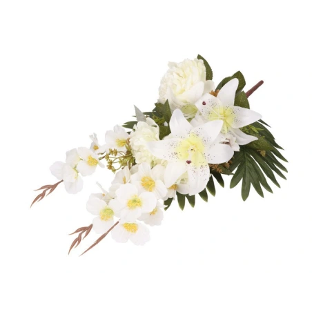 Dirbtinė kardelių ir bijūnų puokštė, 65 cm