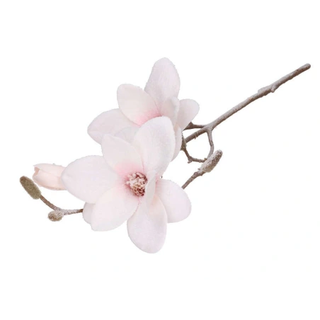 Magnolijos šakelė „apsnigta“, 50 cm, šviesiai rožinės spalvos