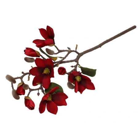 Magnolijos šakelė, 50 cm, raudonos spalvos