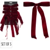 Ribbon Set, 29 cm, Burgundy, 1 Pack – 5 pcs.