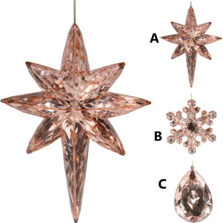 Hanging Acrylic Decoration, Rose Gold Color