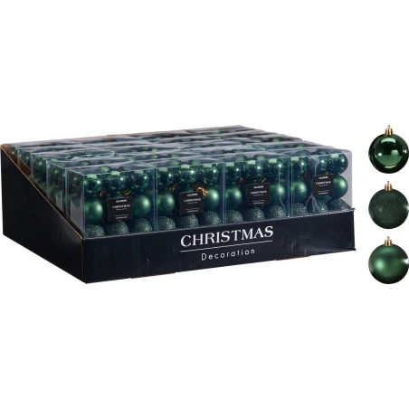 Christmas Tree Ornaments, Ø 30 mm, Green, 1 Pack - 24 pcs.