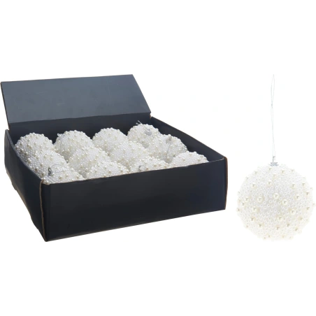 Eglītes rotājums, Ø 8 cm, baltā krāsā