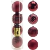 Christmas Tree Ornaments, Ø 15 cm, Burgundy, 1 Set - 4 pcs.