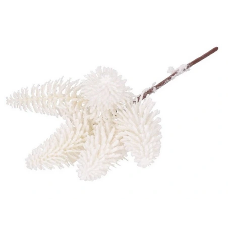 Eglītes (5 gab.) uz kāta, 28 cm, baltā krāsā