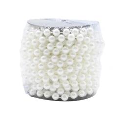 Beaded Garland, Ø 8 mm × 10 m, Perl White