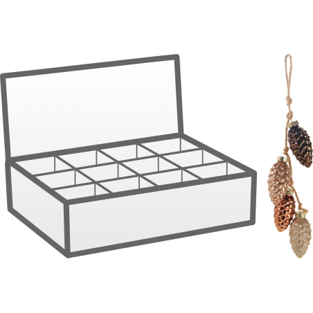 Hanging Pine Cones, 28 cm, Honey