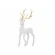 Flocked Reindeer, 33 cm, White