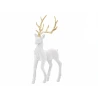 Flocked Reindeer, 33 cm, White