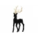 Flocked Reindeer, 33 cm, Black