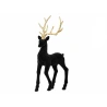 Flocked Reindeer, 33 cm, Black