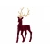 Flocked Reindeer, 33 cm, Burgundy