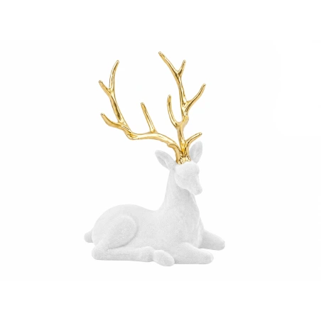 Flocked Reindeer, 20×15 cm, White