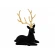 Flocked Reindeer, 20×15 cm, Black