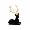 Flocked Reindeer, 20×15 cm, Black