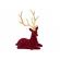 Flocked Reindeer, 20×15 cm, Burgundy