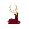Flocked Reindeer, 20×15 cm, Burgundy