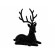 Flocked Reindeer, 23 cm, Black
