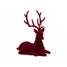 Flocked Reindeer, 23 cm, Burgundy