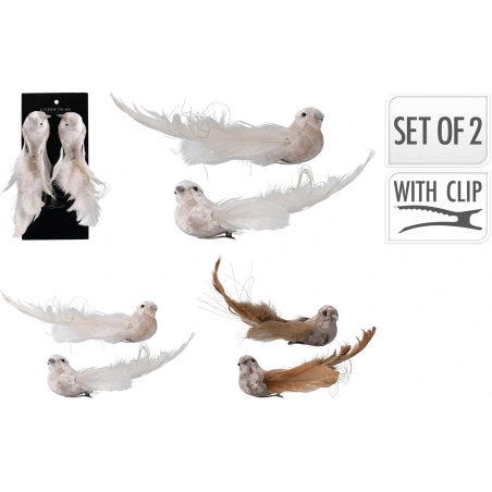 Bird with Clip, 18 cm, 1 pack - 2 pcs.