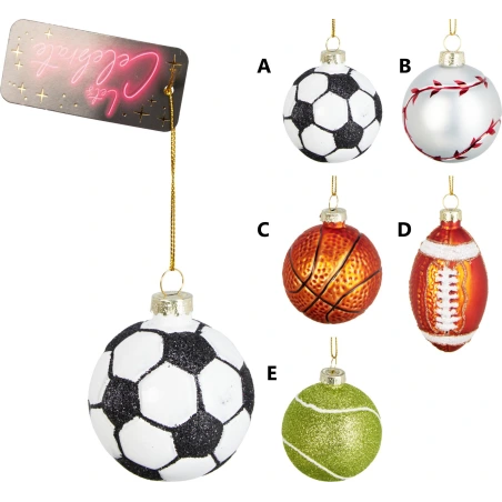 Hanging Sports Balls Decoration, 6 cm