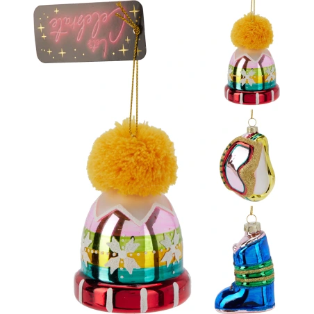Hanging Skier Equipment Decorations, 9 cm