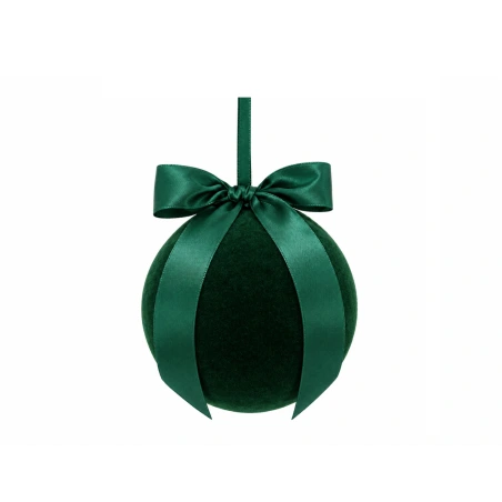 Christmas Decoration - Bauble with Ribbon, Ø 15 cm, Green