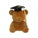 Flocked Teddy Bear, 11 cm, Brown