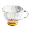 Glass Cup with a Gold-Coloured Stem, 430 ml