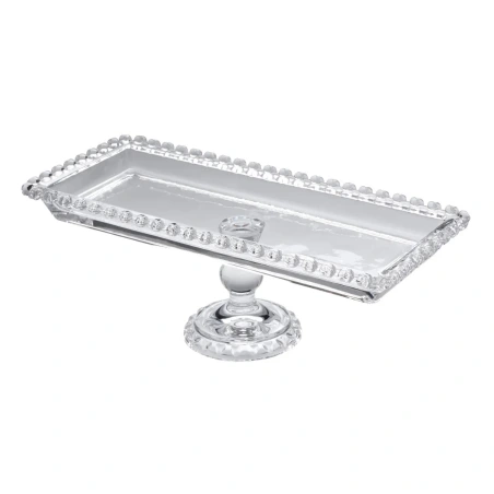 Rectangular Glass Cake Stand “Love”, 30 × 13 cm
