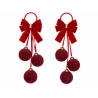 Flocked Christmas Ornament, 8×40 cm, Red