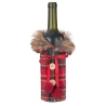 Christmas Plaid Bottle Cover, 17 × 24 cm