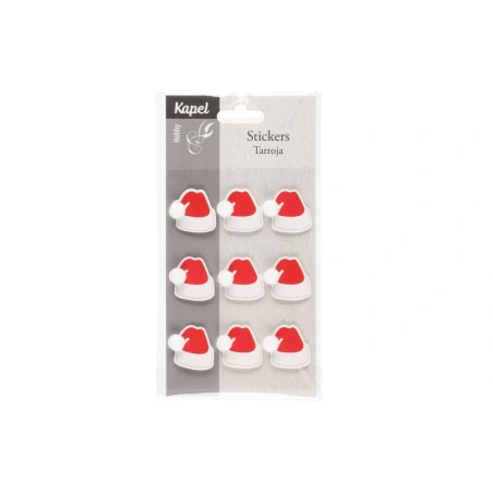 Lipdukai „Kalėdinė kepurė su bumbulu“, 1 pak. - 9 vnt.