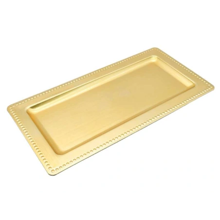 Decorative Plastic Tray, 36 × 17 × 3 cm, Gold