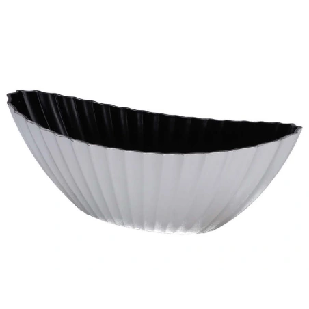 Plastikinis vazonas, 36×15×14 cm, sidabrinės spalvos
