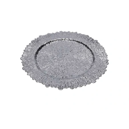 Plastic Plate, 32 × 32 × 2 cm, Silver