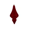 Flocked Plastic Christmas Ornament, 21 cm, Dark Red