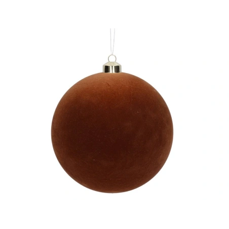 Flocked Plastic Christmas Ornament, 15 cm, Brown