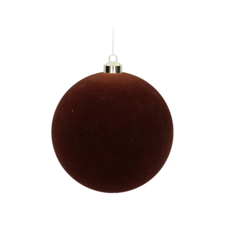 Flokēts plastmasas Ziemassvētku rotājums, 15 cm, tumši brūnā krāsā