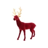 Flocked Deer, 43×10×51 cm, Dark Red