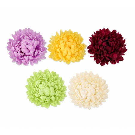 Artificial Chrysanthemum Flowers, White Color, 1 Pack - 12 pcs