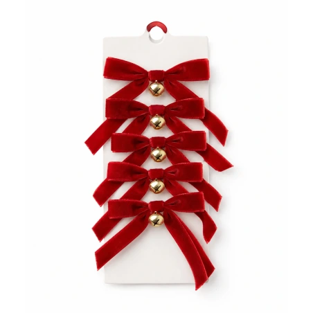 Polyester Bows, 10 × 15 cm, Red, 6 pcs per Pack