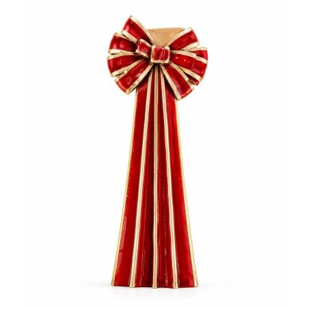 Fabric Ribbon, 40 × 200 cm, Red and Gold