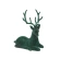 Flocked Deer, 23 cm, Green