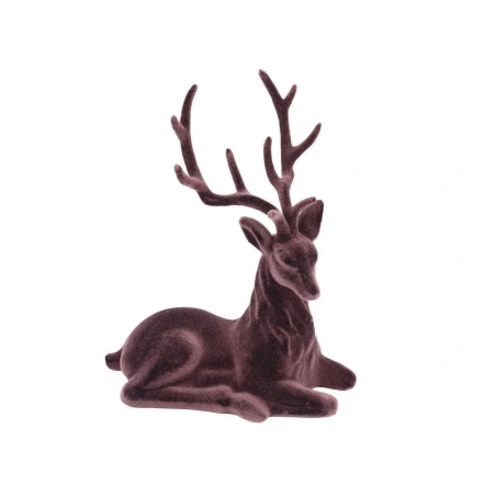 Flocked Deer, 23 cm, Purple